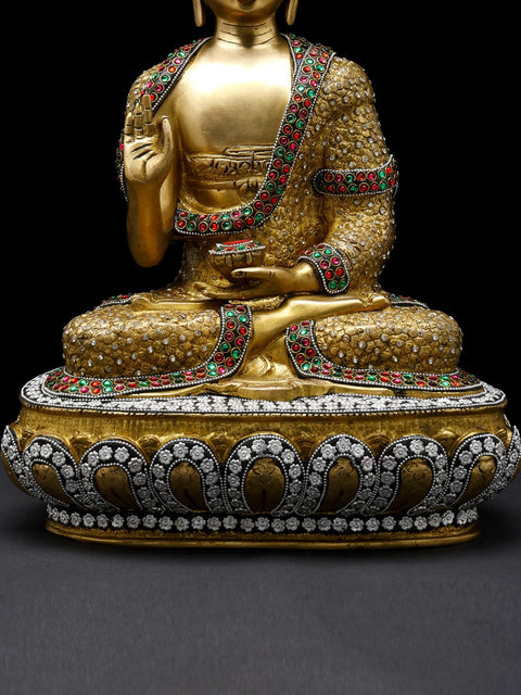 16" Lord Buddha Preaching Dharma | Handmade Brass Sculpture | Symbol of Peace and Wisdom