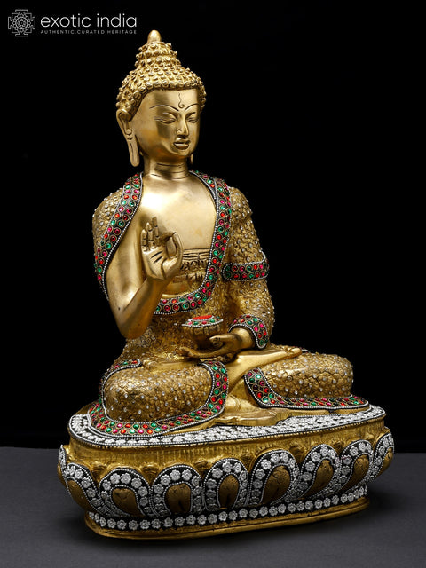 16" Lord Buddha Preaching Dharma | Handmade Brass Sculpture | Symbol of Peace and Wisdom