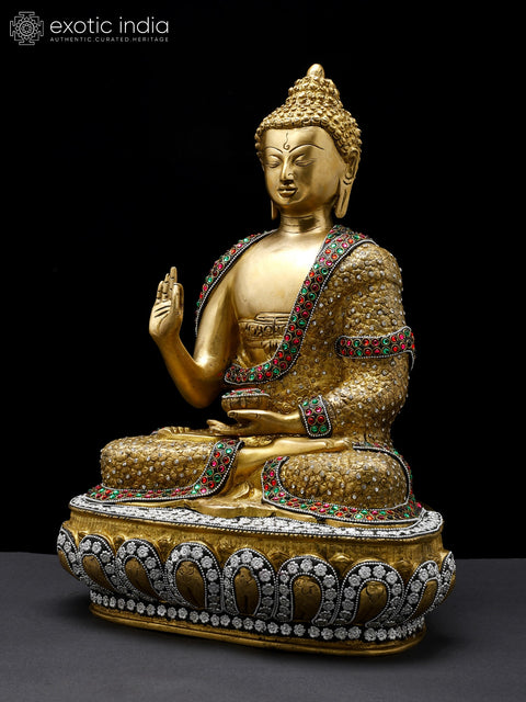 16" Lord Buddha Preaching Dharma | Handmade Brass Sculpture | Symbol of Peace and Wisdom