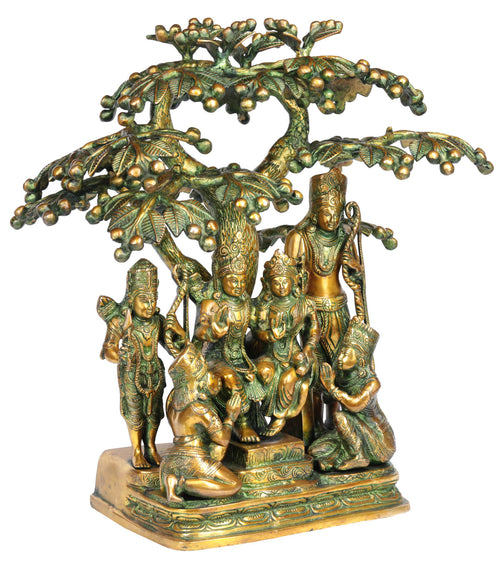 18" Rama Durbar Handcrafted Brass Statue for Pooja and Home Decor