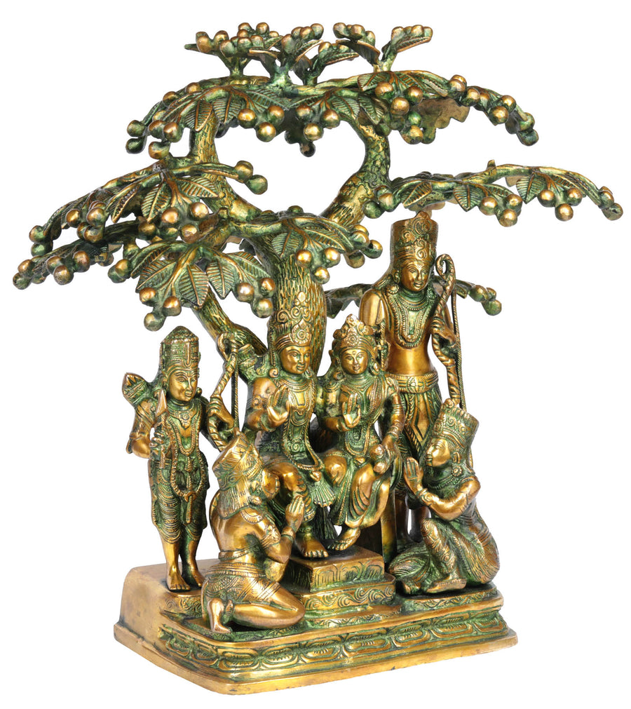 18" Rama Durbar Handcrafted Brass Statue for Pooja and Home Decor