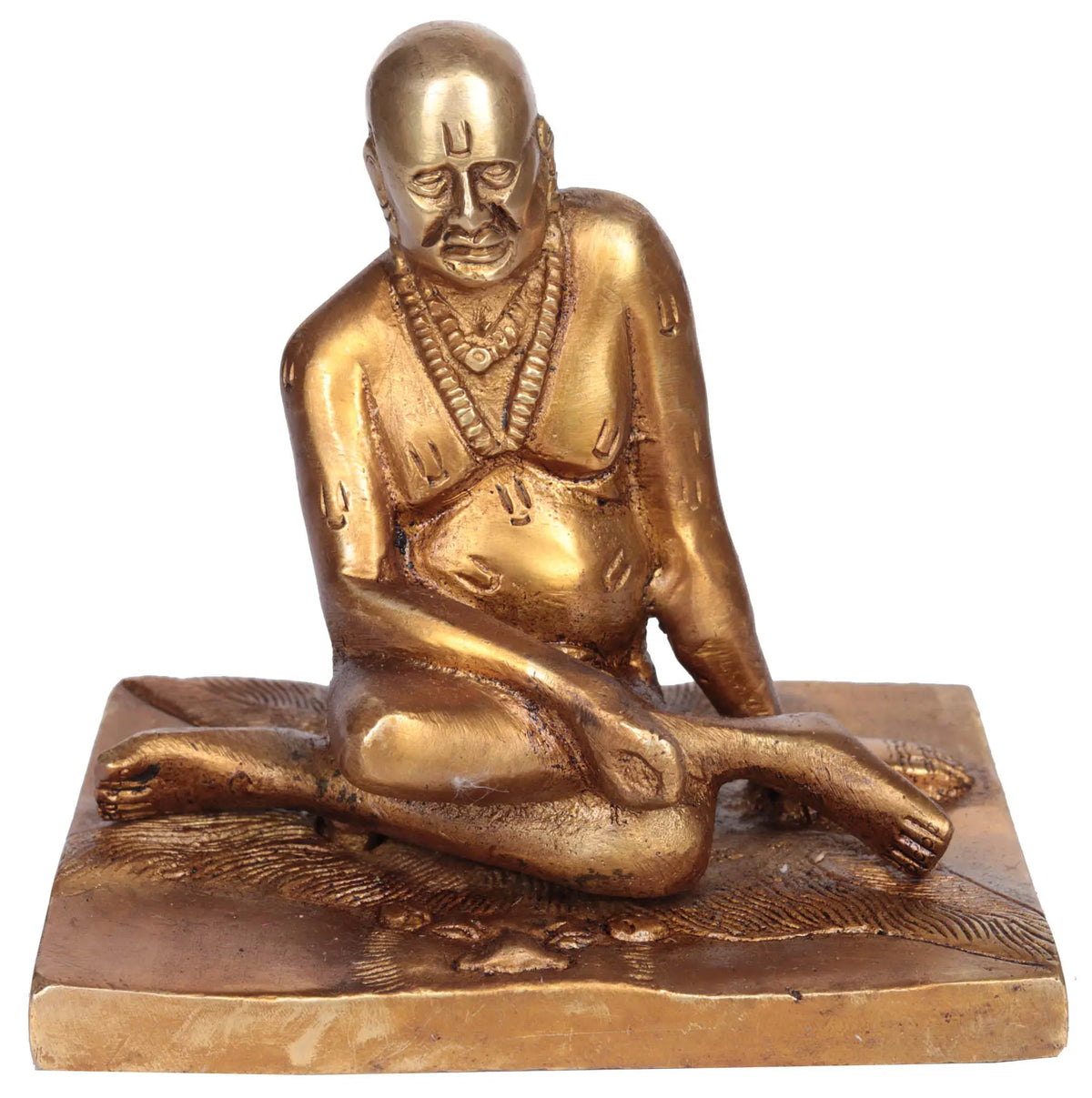 4" Shri Swami Samarth Brass Statue | Handcrafted Spiritual Art | Made in India