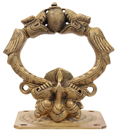 Kirtimukha Brass Door Knocker - Traditional & Elegant, Perfect for Your Home Entrance