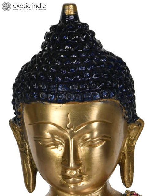 8" Lord Buddha in Earth Touching Gesture In Brass | Handmade | Made In India