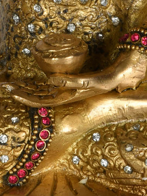 8" Lord Buddha in Earth Touching Gesture In Brass | Handmade | Made In India