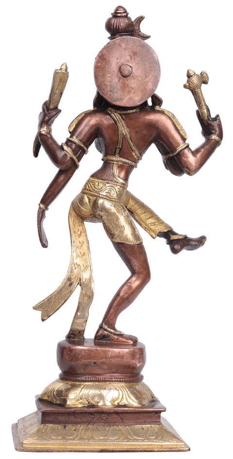 12" Dancing Ardhanarishvara Brass Statue - Handcrafted Divine Fusion of Shiva & Parvati