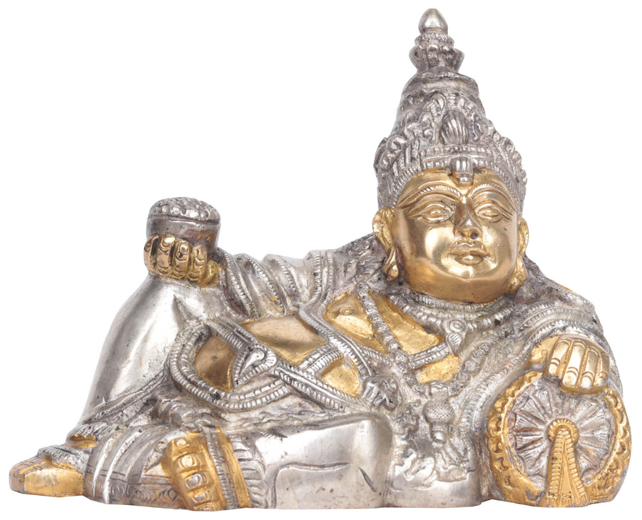 7" Kubera Brass Idol for Wealth and Prosperity