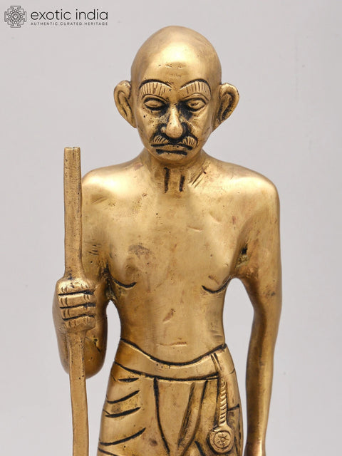 11" Mahatma Gandhi Statue in Brass | Handmade | Made in India