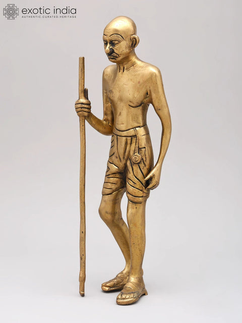 11" Mahatma Gandhi Statue in Brass | Handmade | Made in India