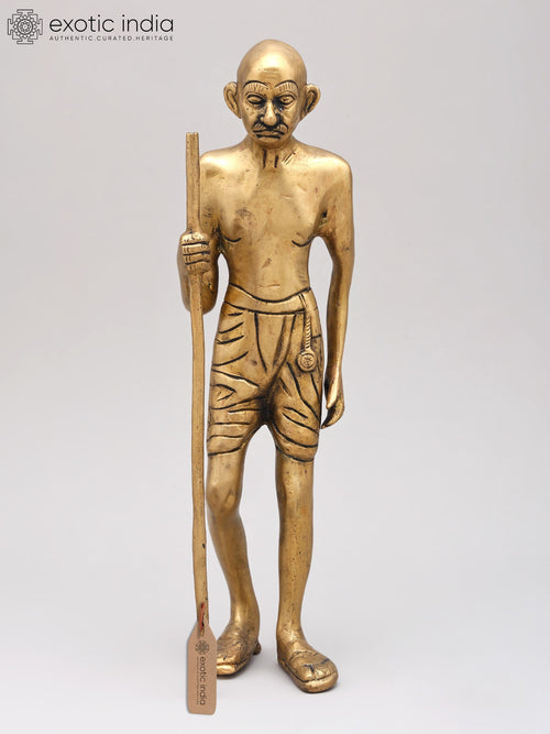11" Mahatma Gandhi Handmade Brass Statue