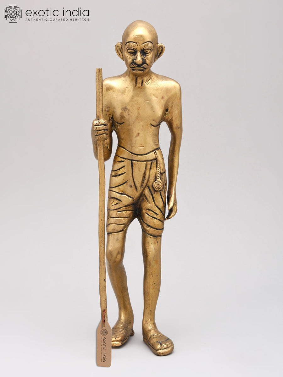 11" Mahatma Gandhi Handmade Brass Statue