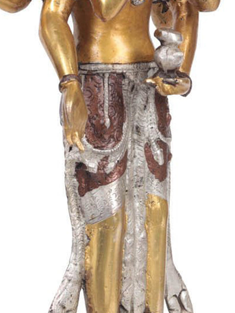23" Tibetan Buddhist Deity Eleven Headed Thousand Armed Avalokiteshvara In Brass | Handmade | Made In India