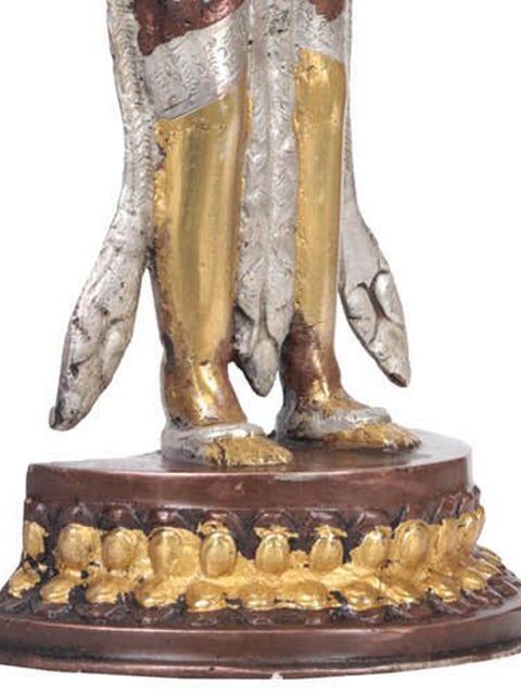 23" Tibetan Buddhist Deity Eleven Headed Thousand Armed Avalokiteshvara In Brass | Handmade | Made In India