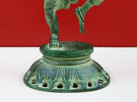 10" Dancing Goddess Saraswati Brass Sculptures | Handmade