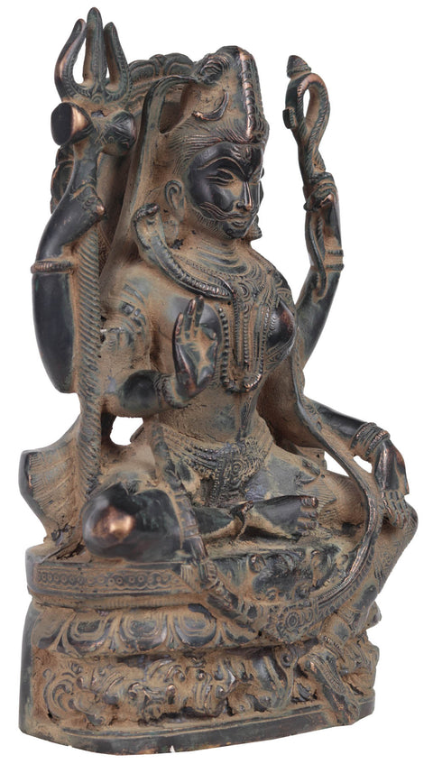 9" Ardhanarishvara In Brass | Handmade | Made In India