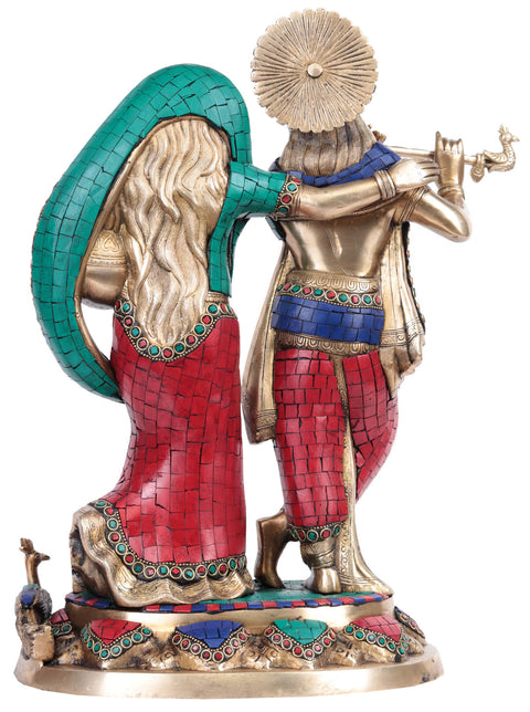 16" Radha Krishna In Brass | Handmade | Made In India