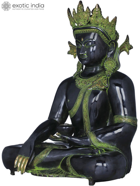 21" Crown Buddha (Tibetan Buddhist) In Brass | Handmade | Made In India