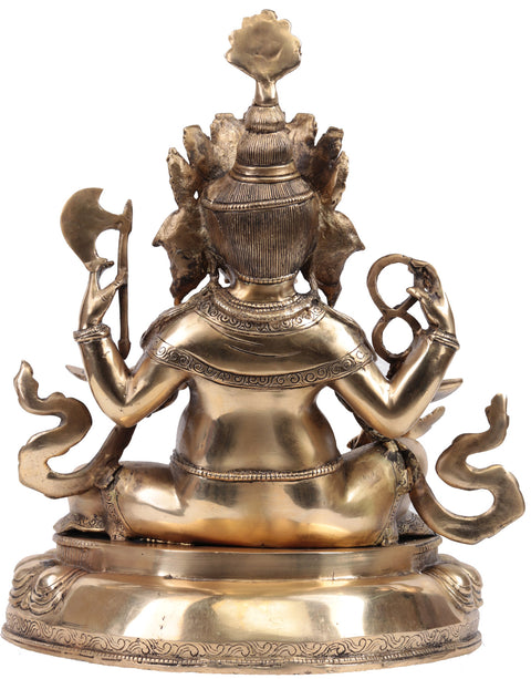 16" Lord Ganesha in Nepalese Style In Brass | Handmade | Made In India