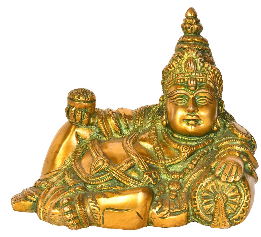 7" Handmade Kubera God of Wealth Brass Statue