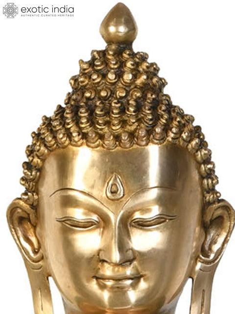 38" Large Buddha Statue in Brass - Invoking Mother Earth as Witness | Handmade in India