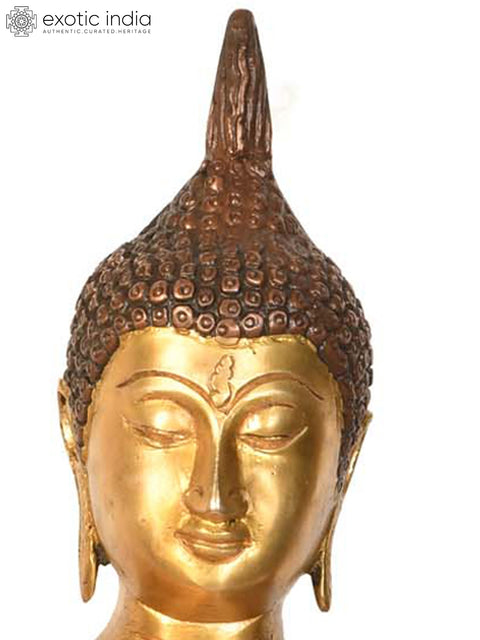 13" Thai Blessing Buddha In Brass | Handmade | Made In India