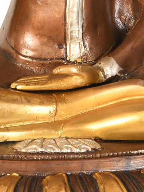 13" Thai Blessing Buddha In Brass | Handmade | Made In India