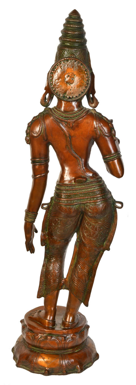 44" Large Size Goddess Lakshmi In Brass | Handmade | Made In India