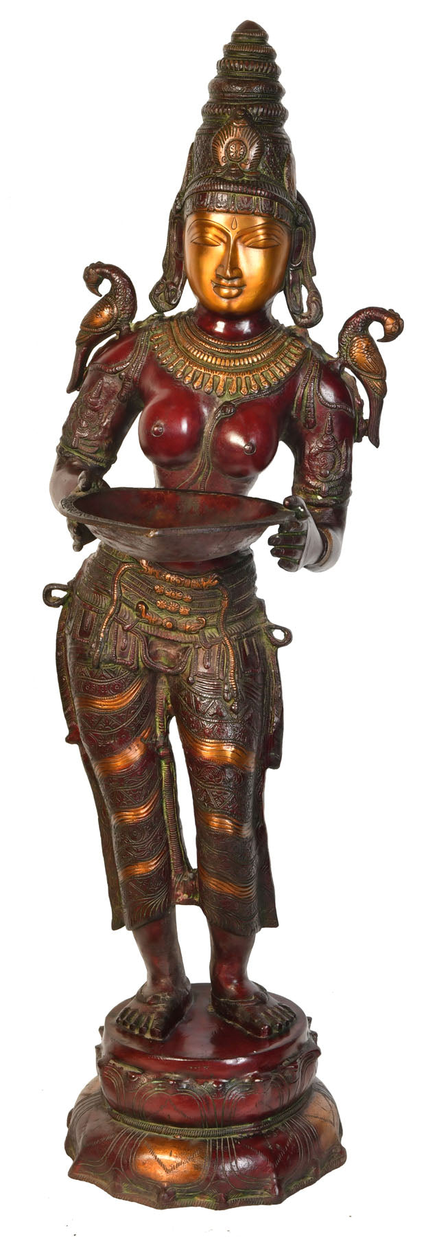 44" Deepalakshmi Brass Statue Handmade for Pooja