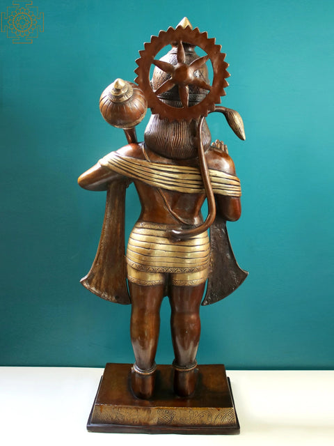 Large Hanuman Granting Abhaya Brass Statue