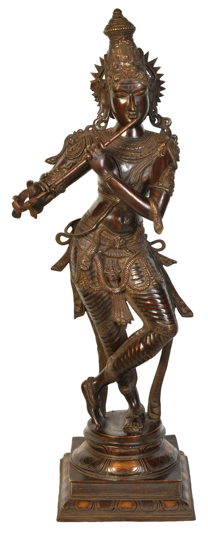34" Large Size Murli Krishna In Brass | Handmade | Made In India