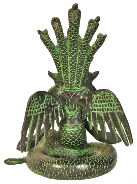 8" Naga-Kanya Brass Statue | Handmade Serpent Maiden Idol | Made in India