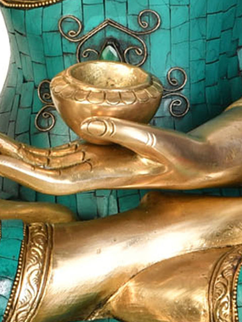24" Tibetan Buddhist Lord Buddha in Earth Touching Gesture In Brass | Handmade | Made In India