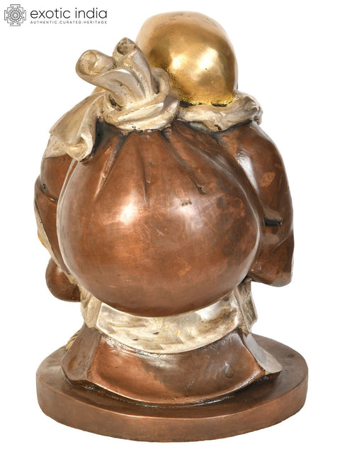10" Laughing Buddha Brass Statue - Symbol of Joy and Prosperity