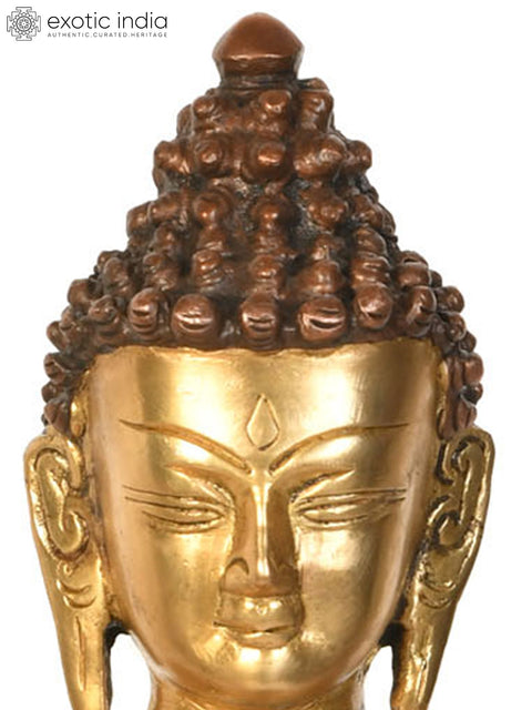 11" Tibetan Buddhist Blessing Buddha In Brass | Handmade | Made In India