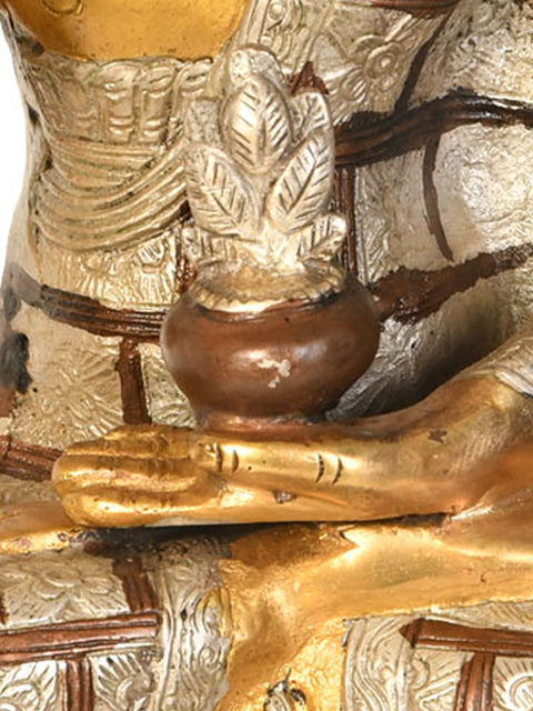 11" Tibetan Buddhist Blessing Buddha In Brass | Handmade | Made In India