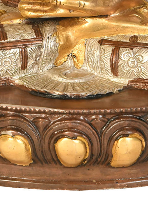11" Tibetan Buddhist Blessing Buddha In Brass | Handmade | Made In India