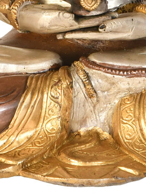 14" Tibetan Buddhist Deity Amitabha The Buddha of Infinite Life In Brass | Handmade | Made In India