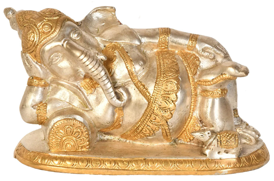 7" Handmade Brass Ganesha Statue for Home Pooja
