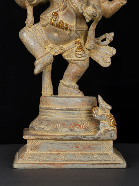 13" Dancing Ganesha In Brass | Handmade | Made In India