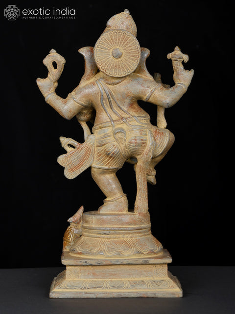 13" Dancing Ganesha In Brass | Handmade | Made In India