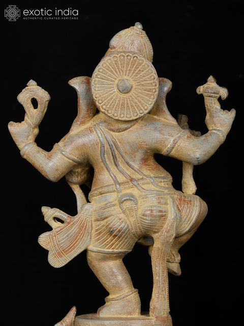 13" Dancing Ganesha In Brass | Handmade | Made In India