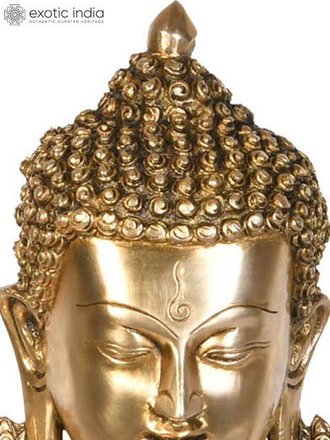 15" Buddha in Earth Touching Gesture (Tibetan Buddhist) In Brass | Handmade | Made In India