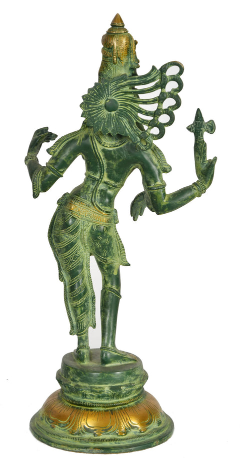 16" Ardhanarishvara (Shiva-Shakti) Brass Sculpture | Handmade | Made in India