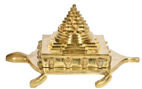 Vastu Brass Yantra Tortoise With Several Snake Hoods