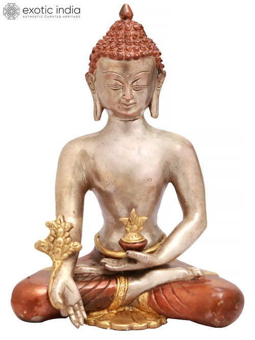 9" Tibetan Buddhist Medicine Buddha Brass Statue Handmade