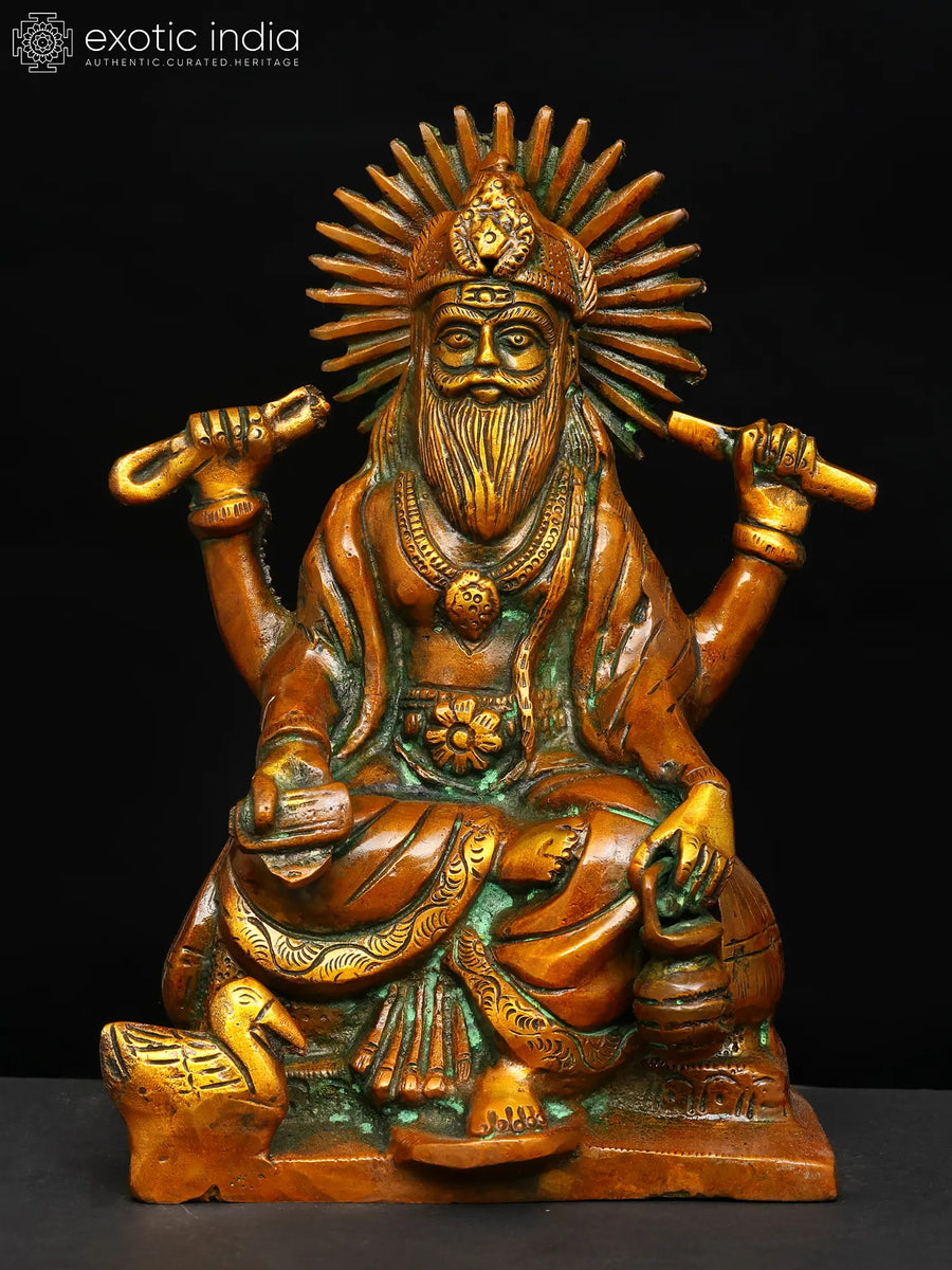 7" Brass Vishwakarma Ji Handmade Statue for Pooja