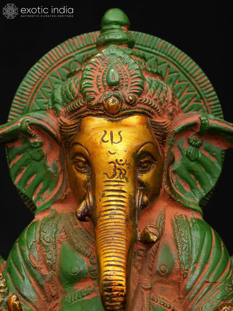 10" Kamalasana Ganesha In Brass | Handmade | Made In India