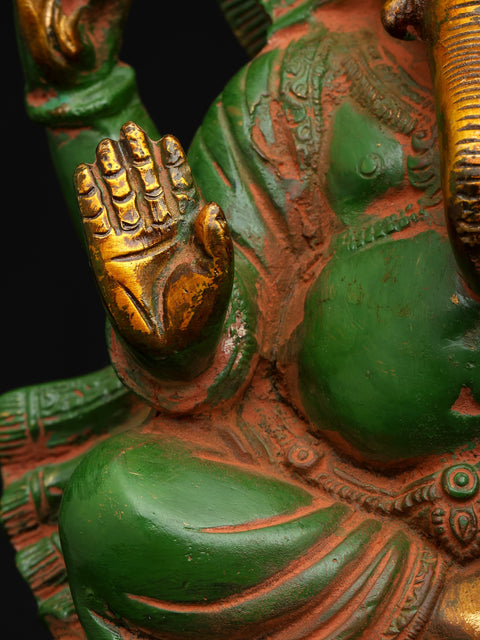 10" Kamalasana Ganesha In Brass | Handmade | Made In India