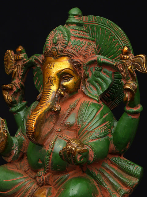 10" Kamalasana Ganesha In Brass | Handmade | Made In India