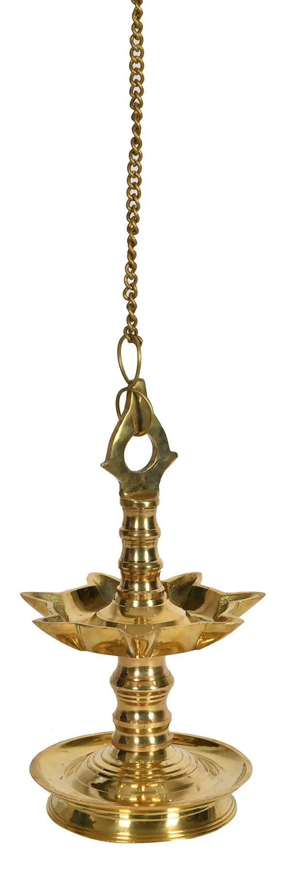 10" Brass Seven Wicks Roof Hanging Lamp Handmade